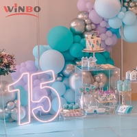 Winbo Rgb Logo lumière numéro personnalisé anniversaire âge néon signe lettres livraison directe signe néon pour fête mariage