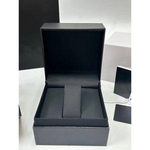 Factory Direct Sale Classic <b>Black</b> PU Watch <b>Box</b> Leather Brand <b>Box</b> Custom Logo for Men Women Watch Case Luxury Gift Packaging - Product Image 2
