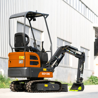 Mini-excavatrice chinoise SHANDING 1 tonne, 1,8 tonne, 2 tonnes, excavatrice compacte, petite pelle, CE EPA Euro 5, prix de gros avec godet
