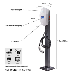 Ocpp wallbox tải động cân bằng iso15118 cắm và phí PNC AC 32A treo tường loại <span class=keywords><strong>2</strong></span> 22Kw EV Trạm Sạc - Product Image 2