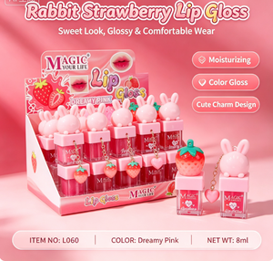 Brillant à lèvres hydratant effet miroir non collant Magic Fruit, maquillage des lèvres chatoyant, hydratant, marque privée Rabbit LipGloss, vente en gros - Product Image 1