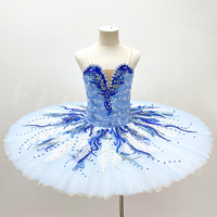 T0986 Service personnalisé Adultes Enfants Bleu clair Performance sur scène Vêtements de danse Tutu de ballet professionnel