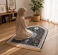 Tapis de prière islamique de luxe extra-épais et doux, lavable, avec base en silicone, portable, taille personnalisée pour la maison, la mosquée, cadeau du Ramadan