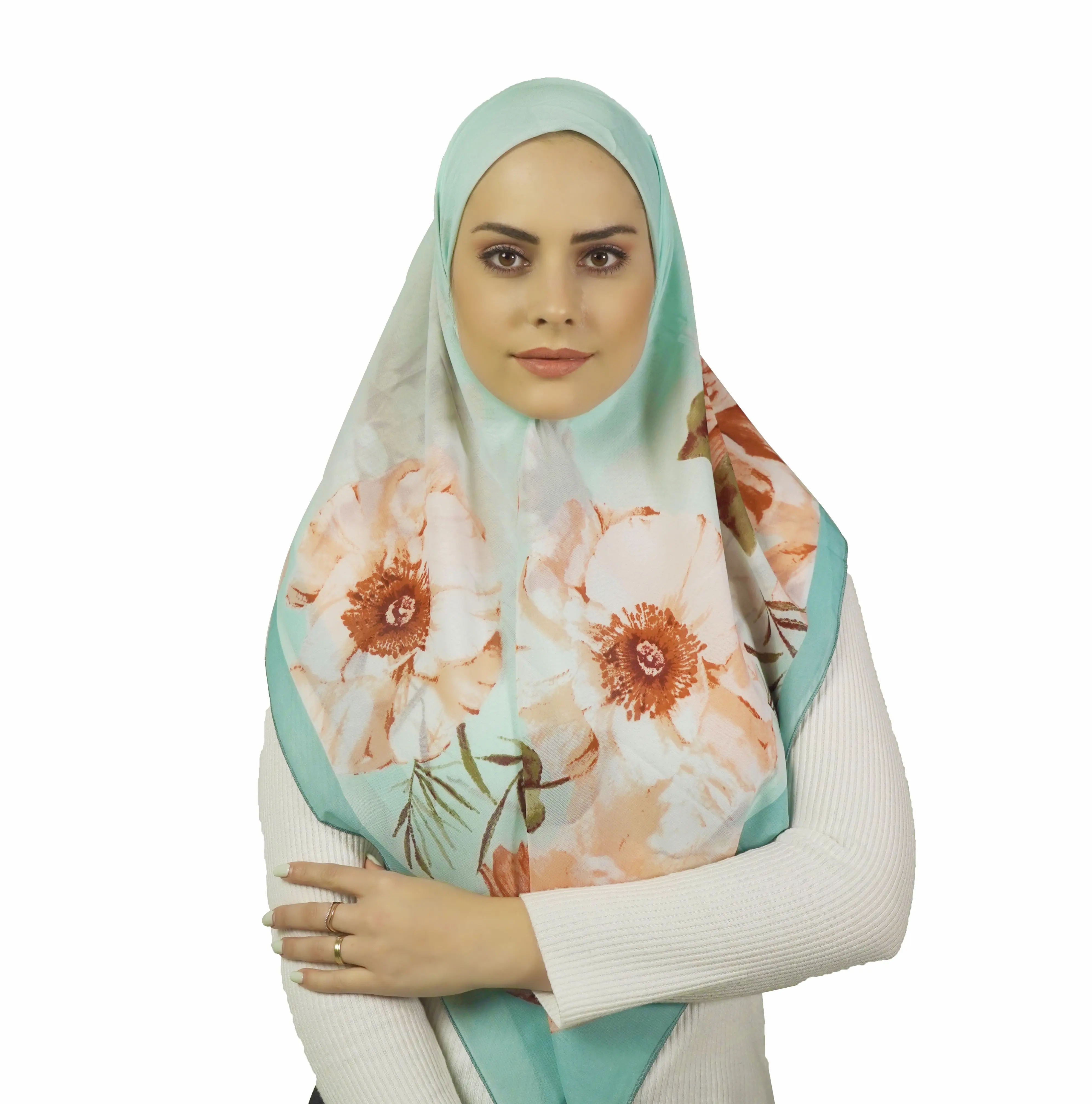 30 Màu Sắc Tùy Chỉnh In Composite Dây Voan Hijab Hồi Giáo Phụ Nữ Tudung Tùy Chỉnh Mới In Voan Khăn Trùm Đầu Bọc
