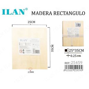 Lastra di legno rettangolare Iln 25x35x0,25 cm per progetti artigianali e fai da te - Product Image 1