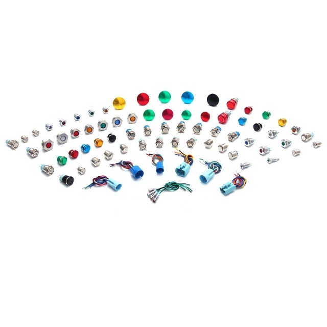Metal Push Button Switch, 8-22mm, Waterproof, Momentary/Latching, Illuminated with 6-220V LED, Multiple Head Styles & Colors