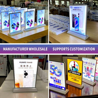 Boîtes lumineuses publicitaires personnalisées rechargeables, porte-menus de restaurant, présentoir de table pour bar et magasin, panneau lumineux LED mince