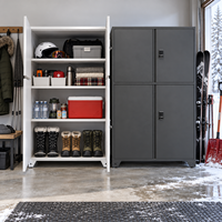 Armoire de rangement robuste avec serrure numérique, étagères réglables, en acier thermolaqué pour garage, parking, atelier et usage utilitaire
