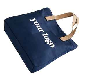 Bolsa de Lona de Gran Capacidad al por Mayor, Bolsa de Compras de Lona de Algodón Plegable Reutilizable Orgánica Lisa con Logotipo - Product Image 2