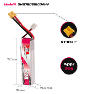 GAONENG DRONE GNB 2S 7.6V HV 720MAH 100C 200C Baterai LiPo XT30 Konektor FPV Emax NanoHawk Tipe Panjang Ditingkatkan dari 520Mah 80c - Product Image 3