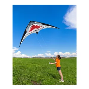 Factory best selling soft dual line stunt sport outdoor kite custom printed power kites dual-line shark kites supplier