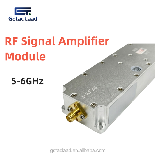 50W 5-6GHz RF Signal Amplifier Module UAV RF Shielded Aluminum Alloy Case DDS GaN PA Signal Sweep Detection Security Protection
