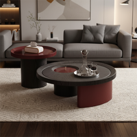 Table basse en bois massif de style minimaliste italien pour salon, avec rangement, combinaison design pour la maison, luxe léger, appartement moderne