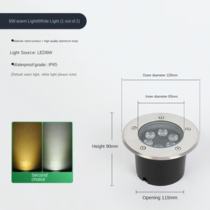 Luz de calle de jardín enterrada solar LED IP66 impermeable al aire libre para luces de césped de paisaje - Product Image 4