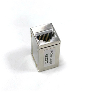 Échantillon gratuit femelle à femelle Cat.<span class=keywords><strong>6A</strong></span> <span class=keywords><strong>RJ45</strong></span> 8P8C <span class=keywords><strong>catégorie</strong></span> <span class=keywords><strong>6A</strong></span> STP FTP coupleur modulaire en ligne blindé à 180 degrés - Product Image 5
