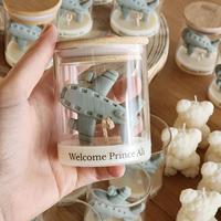 Bougies artisanales uniques personnalisées avec étiquette, parfumées avion, pour cadeaux de remerciement de baby shower pour bébé garçon, avec couvercle