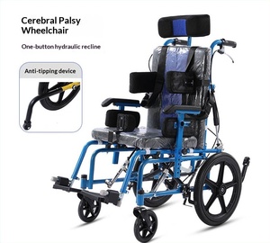 Silla de Ruedas Pediátrica para Parálisis Cerebral, Respaldo Alto Ajustable, Plegable, Móvil, Apta para Niños con Necesidades Especiales - Product Image 2