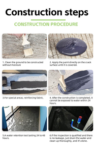 Impermeabilizzante PU a base d'acqua certificato CE per bagno, alta elasticità, sigillante per crepe, inodore, sicuro W-15 - Product Image 2