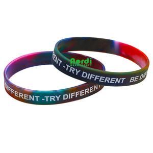 工場直販価格カスタム混合色ソフトシリコーンリストバンドファッションデザインシリコンラバーブレスレット印刷ロゴ付き - Product Image 2