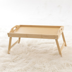 접이식 다리가있는 대나무 침대 트레이 테이블 접이식 서빙 휴대용 노트북 트레이 간식 아침 식사 트레이 침대 테이블 드로잉 테이블 - Product Image 3