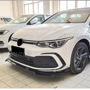ชุดแต่งกันชนหน้า สปอยเลอร์หน้า สีดำเงา สไตล์สปอร์ต สำหรับรถยนต์ VW Golf MK8 GTI R-Line ปี 2021-2023 อุปกรณ์ตกแต่งรถยนต์ - Product Image 2
