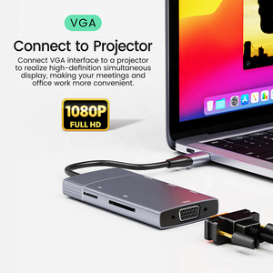 <span class=keywords><strong>Adaptateur</strong></span> multiport USB C Hub avec <span class=keywords><strong>HDMI</strong></span> <span class=keywords><strong>VGA</strong></span> USB C Splitter Hub chargeur pour MacBook Pro <span class=keywords><strong>Dell</strong></span> XPS ordinateurs portables - Product Image 5
