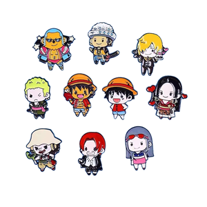 도매 3D 청동 원피스 브로치 일본 만화 애니메이션 캐릭터 루피 밀짚 모자 해적 예술 테마 금속 중국 새해 - Product Image 4