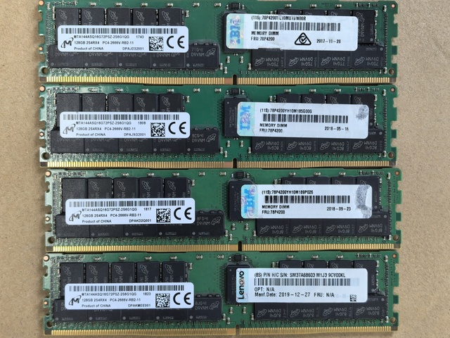 Used RAM for Server Micron 128GB S4x4 RDIMM or LRDIMM 2666MHz