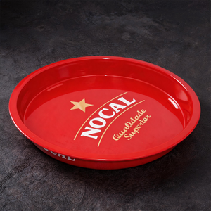 Plateau de service rond en plastique rouge, assiette utilitaire profonde, plateau de présentation personnalisé avec logo pour cuisine et restaurant - Product Image 1