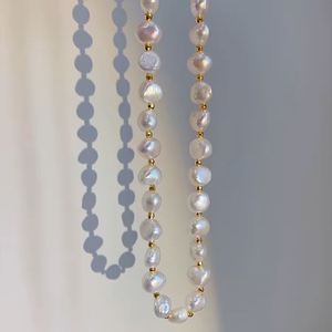 Collar de Perlas Alienígenas de Estilo Barroco Romántico para Mujeres Jóvenes, Cadena de Clavícula de Estilo Retro, Estilo Natural - Product Image 4