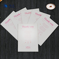 Cartes de remerciement personnalisées avec logo OEM, design ruban Pussy Willow, directement de l'usine, pour la reconnaissance des clients des marques de beauté