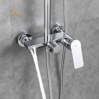 Robinet de robinet en chrome chaud et froid exposé et colonne de douche Ducha Douche pour salle de bain