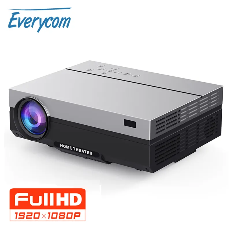 Everycom 공식 Everycom T26L 풀 HD 프로젝터 1920x1080P 휴대용 5500 루멘 비머 비디오 Proyector LED 홈 시어터 영화