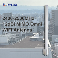 Antena WiFi Omnidireccional para Exteriores de 2400-2500MHz, 12dBi, MIMO, 2xN Hembra, Alta Ganancia, para Punto de Acceso