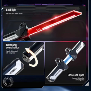 Sabre laser jouet, épée lumineuse à double lame, lumineux, pour enfants et adultes, jeu de combat, cosplay, bâton lumineux, jouet de fête, cadeau - Product Image 3