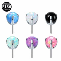 Piercings Getta de Tungsteno sin Rosca con Formas Geométricas, Opal, para Labio y Hueso, Accesorios de Joyería 3-5mm