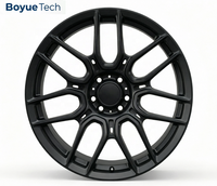 Jantes forgées deux pièces noir mat à rayons multiples, multi-PCC 5*108 5*112 5*114.3 5*115 5*120 5*130 pour voitures de sport et SUV