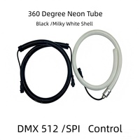 Lampu Strip LED Neon Hitam 360 Luminous D22, Tabung Neon Fleksibel Hitam, Kontrol DMX, Lampu Tali Neon Hitam
