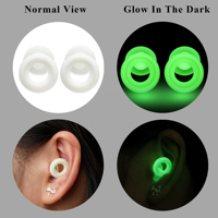 Bouchons d'oreilles en silicone personnalisés avec logo, phosphorescents, réduction du bruit, pour dormeurs latéraux, réutilisables, certifiés EN352-2 pour le sommeil