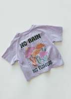 T-shirt Oversize d'Été pour Filles, Imprimé au Dos, Manches Courtes Raglan, en Coton, Hauts Décontractés pour Enfants et Tout-Petits, Vente en Gros