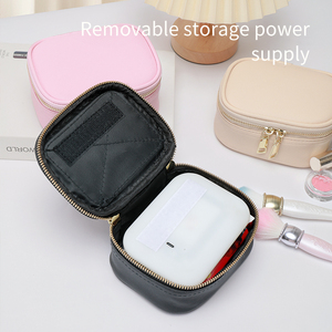 Trousse de maquillage portable en PU avec miroir LED détachable, <span class=keywords><strong>valise</strong></span> de rangement cosmétique, boîte de toilette pour artistes - Product Image 6