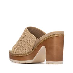 Pantoufles à talons pour femmes Refresh, couleur beige, talon de 9 cm, taille 41, pantoufles en fourrure tendance - Product Image 3