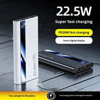 Banque d'alimentation tendance avec logo personnalisé, charge rapide, ultra-mince, 22,5 W, grande capacité, 20000 mAh, 30000 mAh