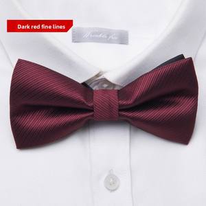 Pajarita de Poliéster Estilo Coreano en Color Vino Tinto y Negro para Hombre y Mujer, Ideal para Trajes de Boda y Camisas - Product Image 1