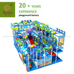 สนามเด็กเล่นในร่มขนาดใหญ่ BAIHE พร้อมสไลเดอร์ลูกบอลและท่อสไลเดอร์ ดีไซน์ธีมมหาสมุทร ปลอดภัยสำหรับเด็ก - Product Image 2