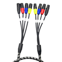 Cable XLR de 4 Canales, Cable Divisor de Conexión XLR Macho a Hembra con Código de Color, Cable de Micrófono Balanceado para Mezcladoras de DJ