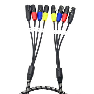 4-kênh XLR rắn Cáp, mã màu XLR Nam để Nữ Vá dây Splitter cáp, cân bằng microphone cáp cho DJ Máy trộn - Product Image 6
