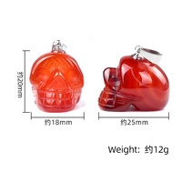 Pendentif Tête de Fantôme en Agate Sculptée de 1 Pouce, Petite Tête d'Os, Décoration d'Halloween, Bijou en Pierre Naturelle, Vente en Gros