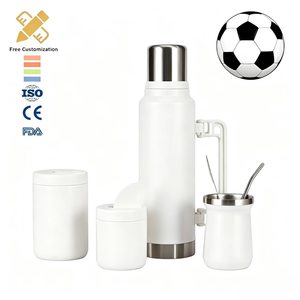 Ensemble <span class=keywords><strong>de</strong></span> bouteilles isothermes sous vide en acier inoxydable <span class=keywords><strong>2L</strong></span>, <span class=keywords><strong>gourde</strong></span> d'eau portable pour l'extérieur avec bocaux <span class=keywords><strong>de</strong></span> rangement, tasse à yerba maté et paille - Product Image 1