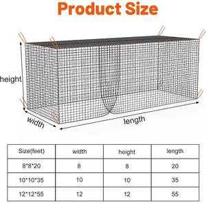 Filet de cage de frappe de baseball 20x8x8ft/35x10x10ft/55x12x12ft avec porte et sans poteaux pour l'entraînement au frappeur - Product Image 2